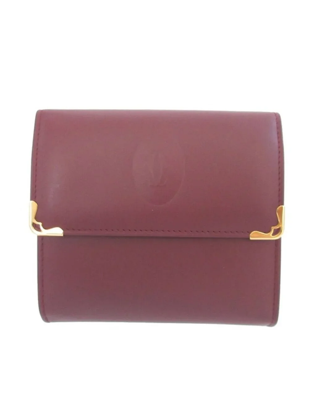 Cartier Must Leather Bordeaux Red Snap Wallet